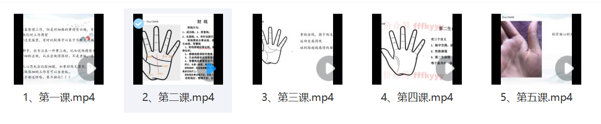 《周心羽手相论断高清视频课程》5集手相