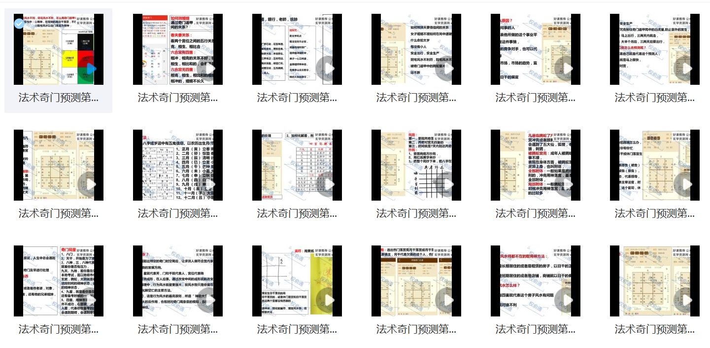 权俞通奇门法术课程视频20集